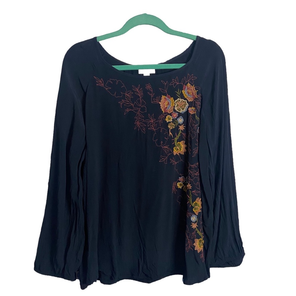 Plus Size J. Jill Embroidered Peasant Blouse